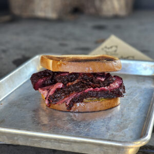 JJ's BBQ Pastrami Sandwich