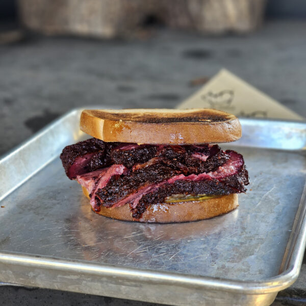 JJ's BBQ Pastrami Sandwich